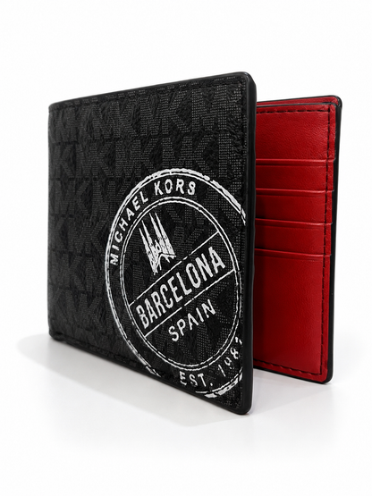 Michael Kors Barcelona Logo Billfold Wallet – Black Signature