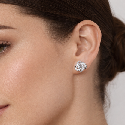 Three-one knot earrings
