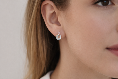 U-shaped hanging earrings