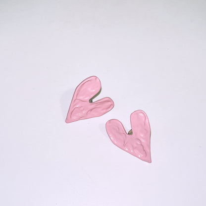 Pink Heart Stud Earrings