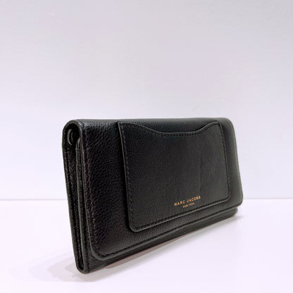 Marc Jacobs Black Leather Continental Flap Wallet