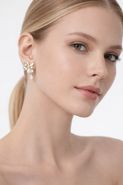 Golden butterfly earrings