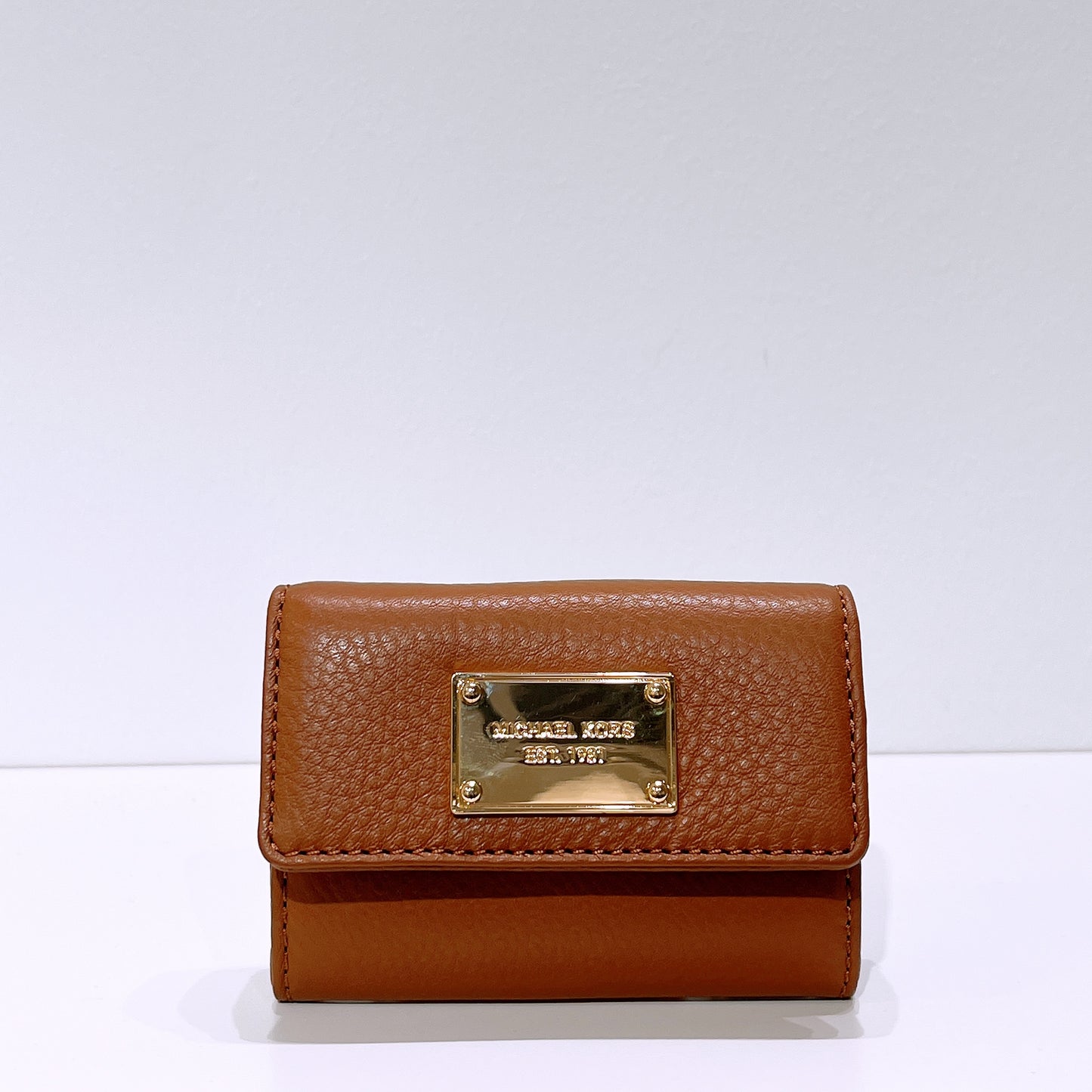 Michael Kors Brown Leather Card Small Wallet with Keychain