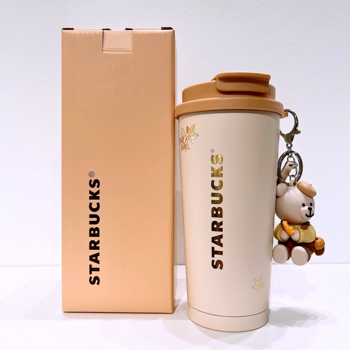 Starbucks Autumn Milk Tea 16oz SS Double Drink Tumbler With Keychain