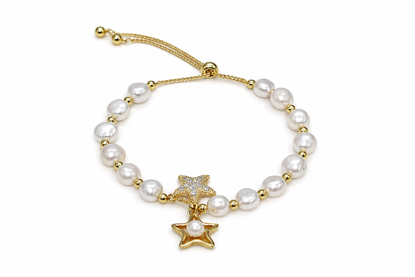 Freshwater pearl starfish bracelet