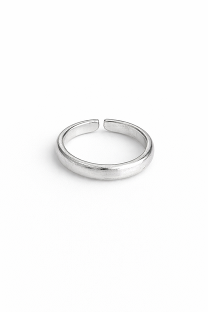 Open silver ring