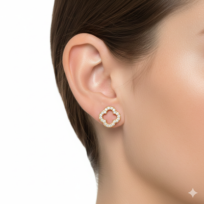 Gold inlaid diamond Earrings