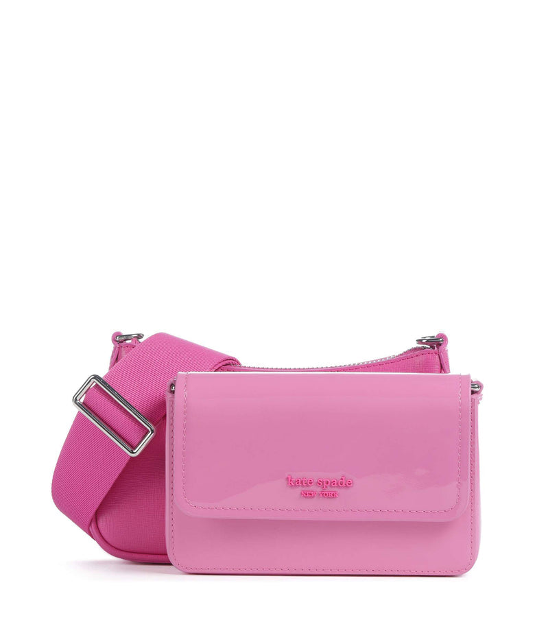Kate Spade double up patent leather crossbody bag pink