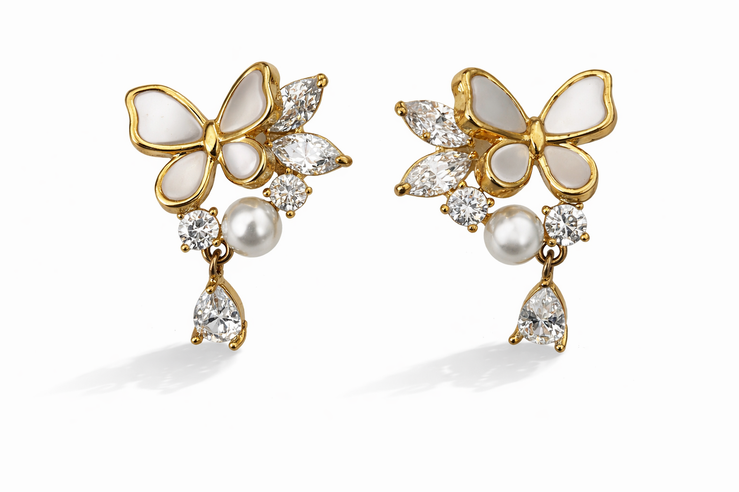 Golden butterfly earrings