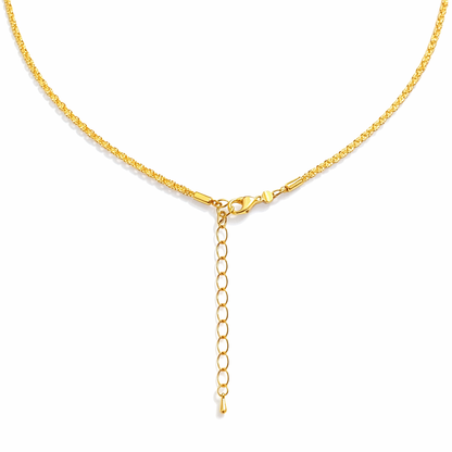 Gold chain baroque pearl necklace