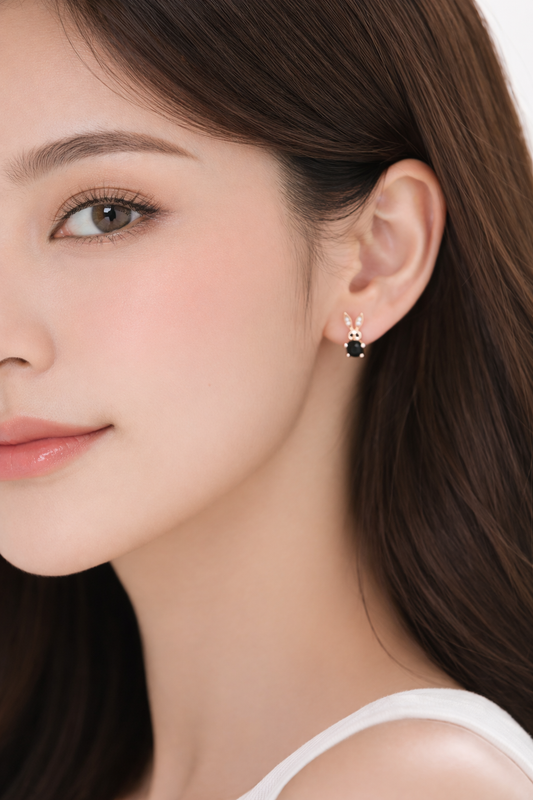 Golden rabbit earrings