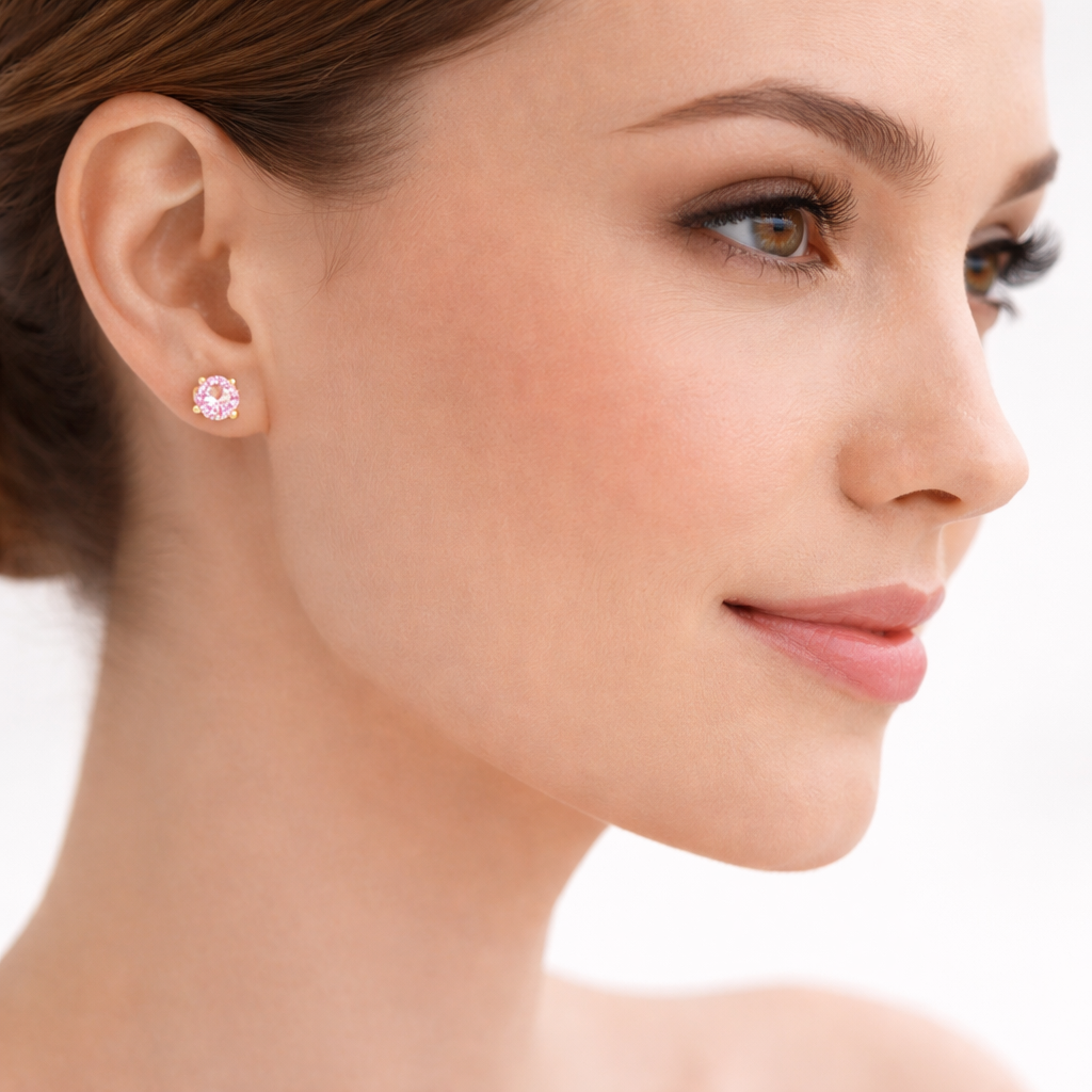 Round stud earrings