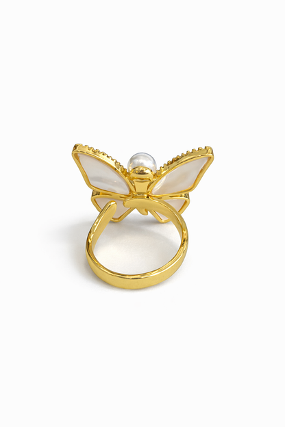 Golden butterfly ring