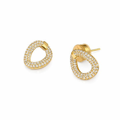 Teardrop-shaped stud earrings