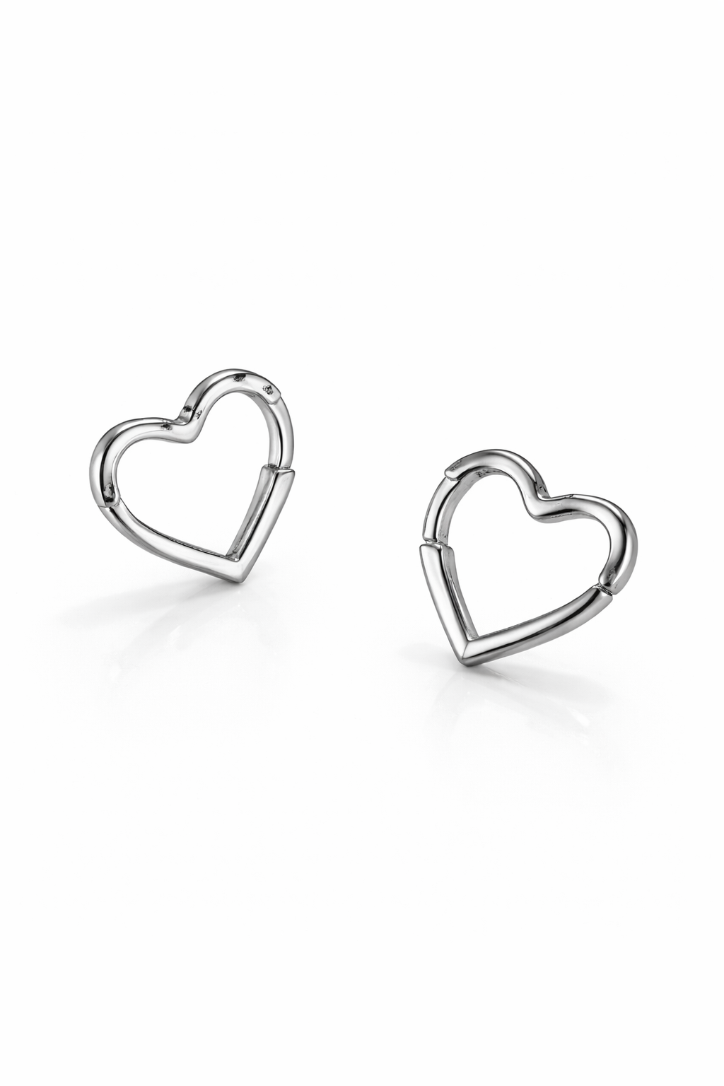 Silver heart-shape earrings