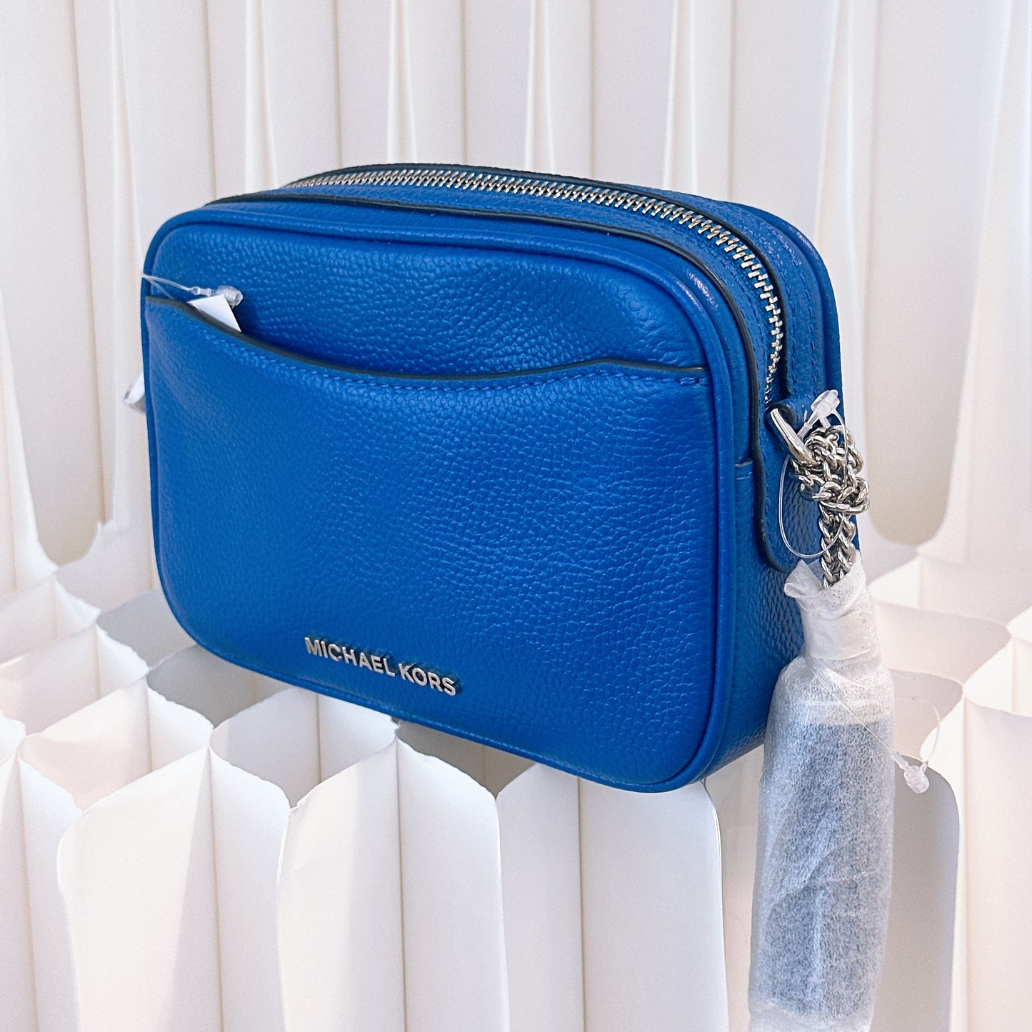 MICHAEL KORS
Pebbled Leather Convertible Belt Bag Grecian Blue