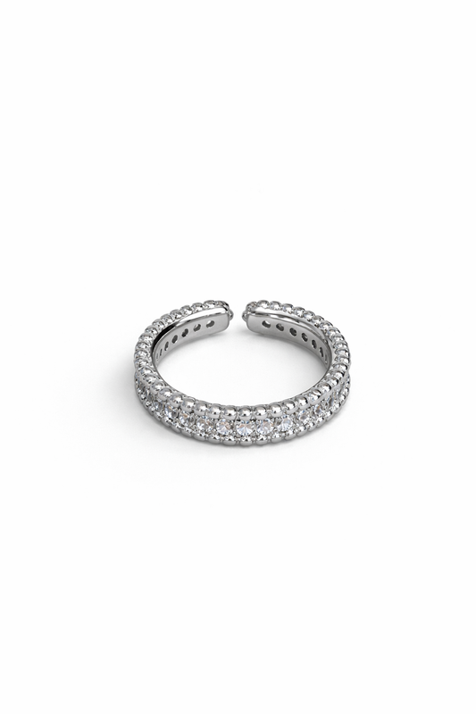 Double row inlaid with diamonds Opening ring