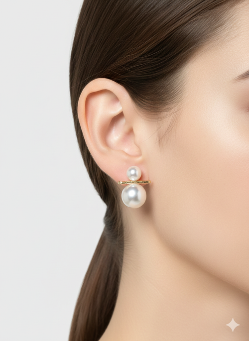 Double Pearl Studs