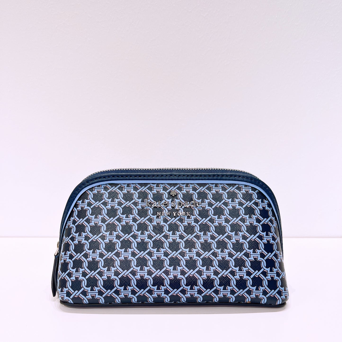 Kate Spade Make Up Cosmetic Bag Spade Link Pouch Travel Navy