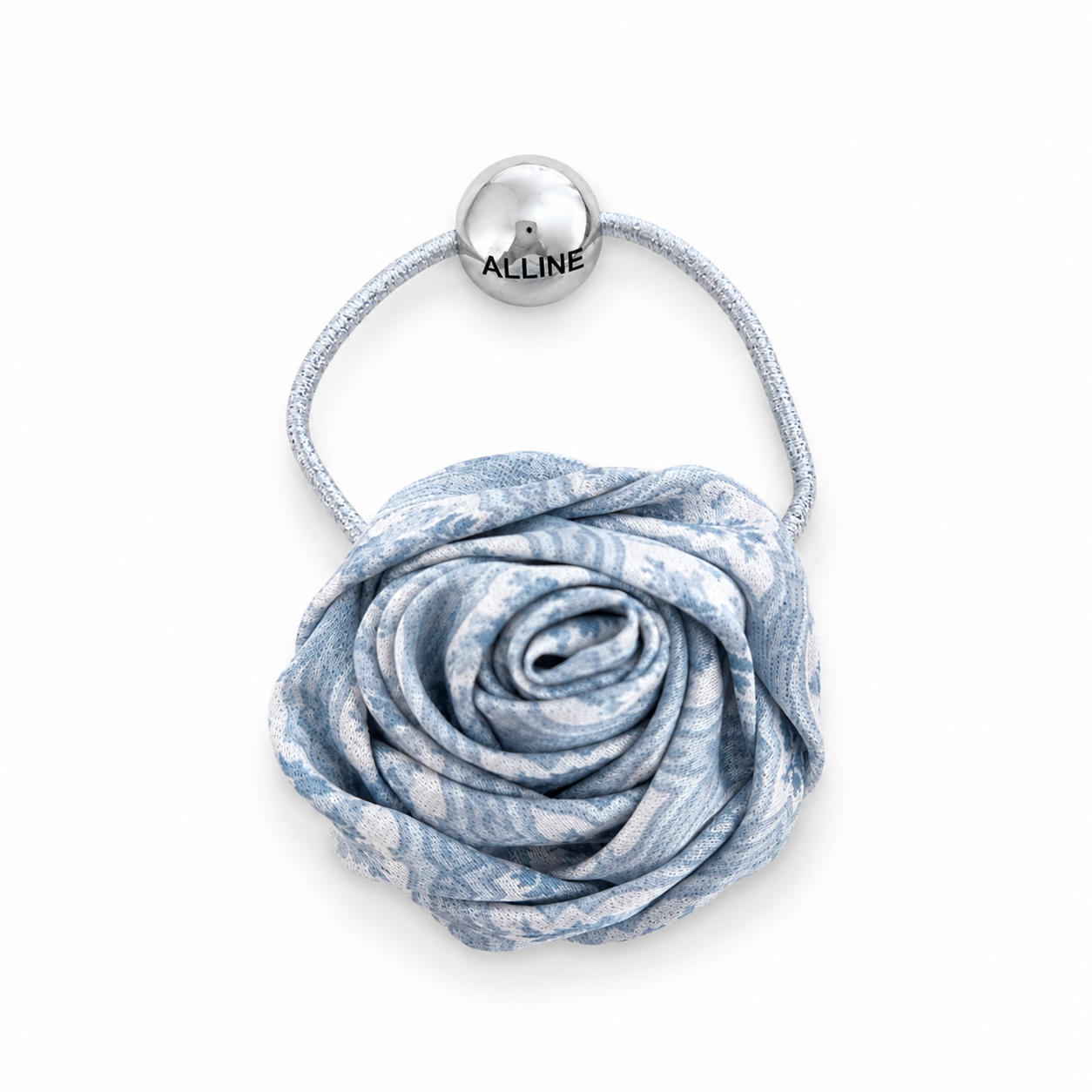 Korean-style three-dimensional rose flower hair tie (scrunchie)