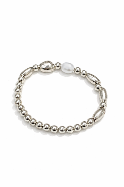 Silver beaded bracelet
