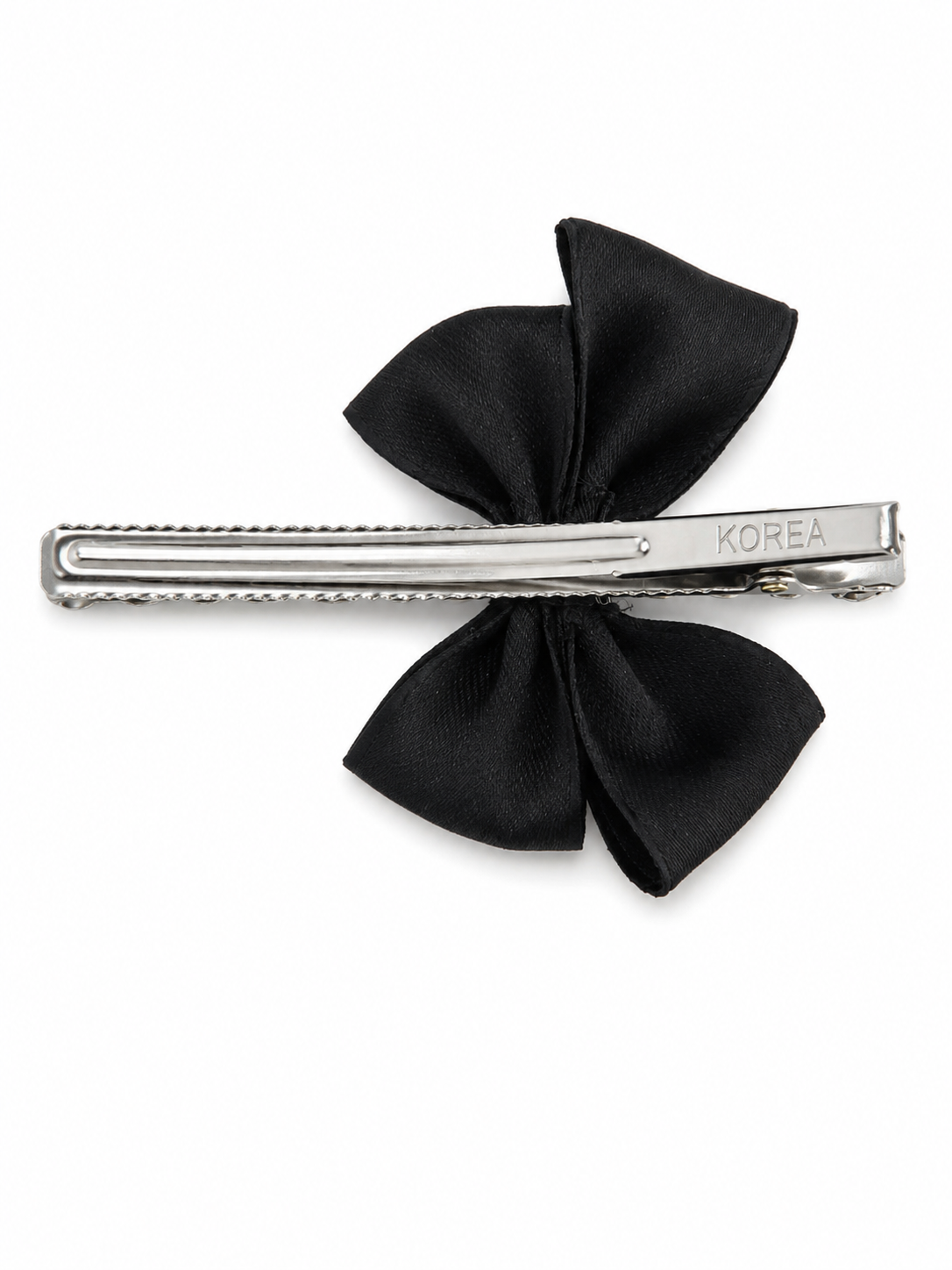 Korean Black Crystal Bow Hair Clip