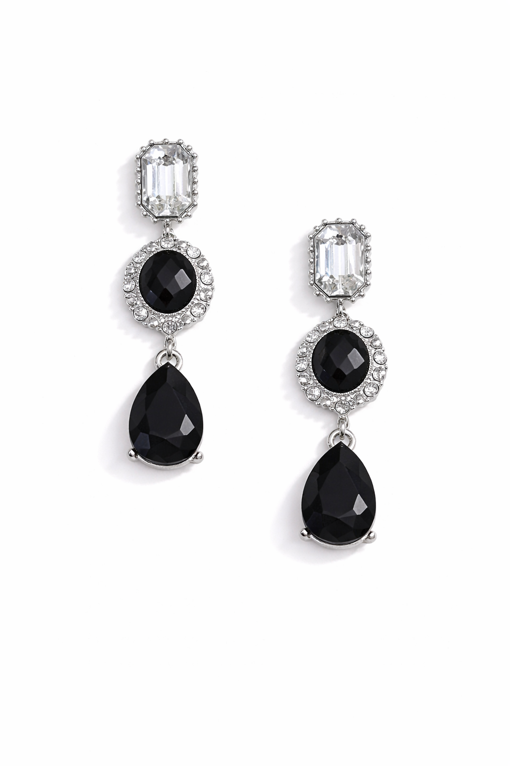 Teardrop-shaped Round pendant earrings