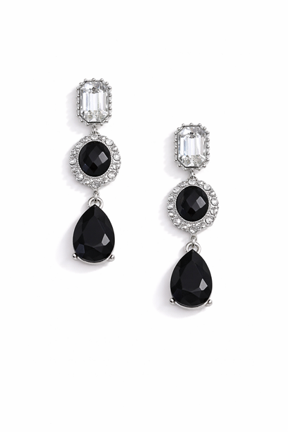 Teardrop-shaped Round pendant earrings
