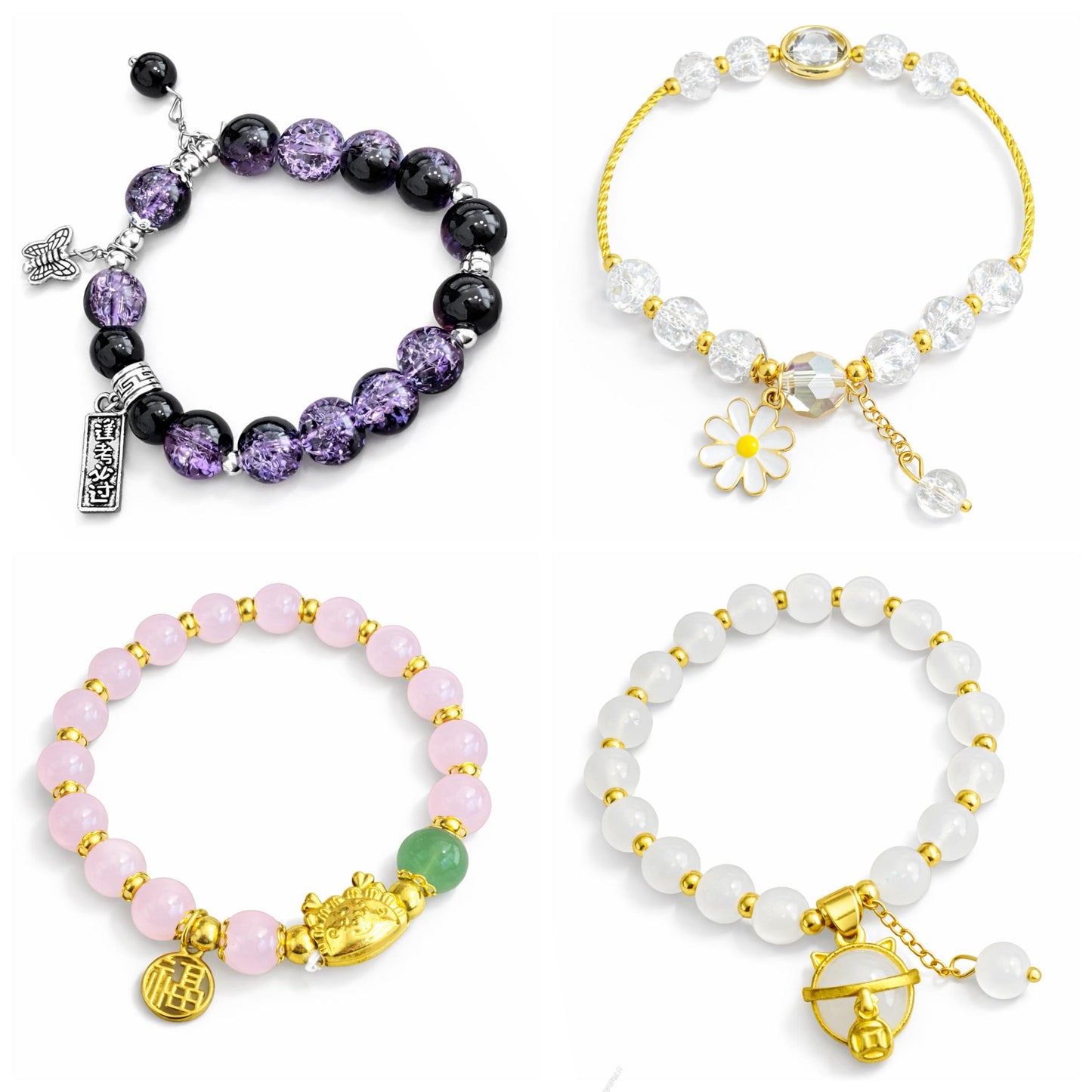Lucky Spoon -Crystal-Style Bead Bracelet