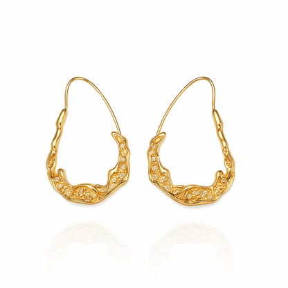 Textured Molten Hoop Earrings