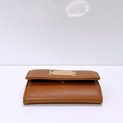 Michael Kors Brown Leather Card Small Wallet with Keychain