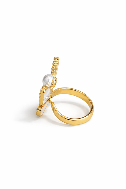 Golden butterfly ring