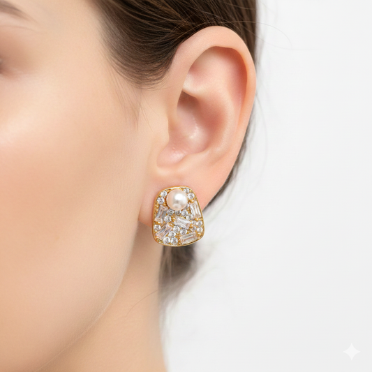 Aurora Fragment Irregular Pearl Studs