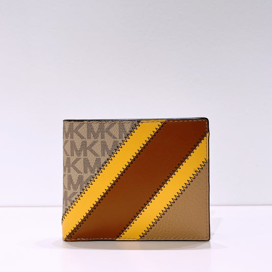 Michael Kors Cooper Striped Logo Billfold Wallet With Coin Pouch