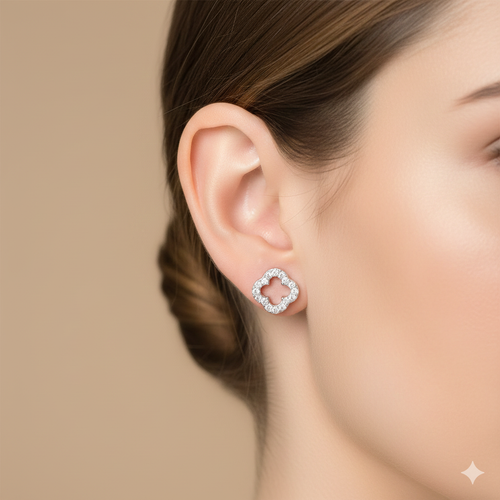 Clover Diamond Stud Earrings