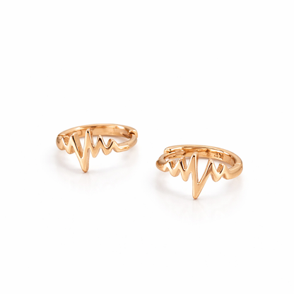 Heartbeat line design earrings