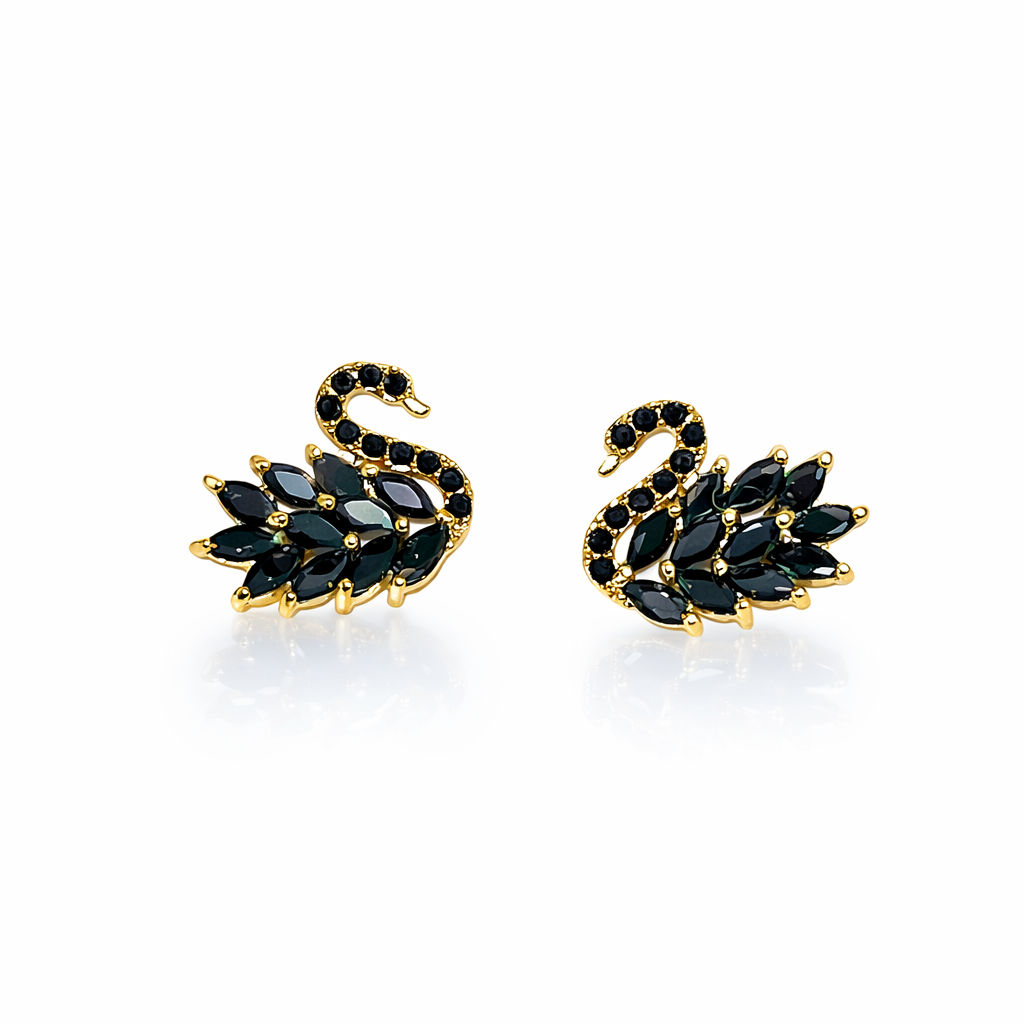 Swan Design Stud Earrings