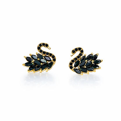Swan Design Stud Earrings