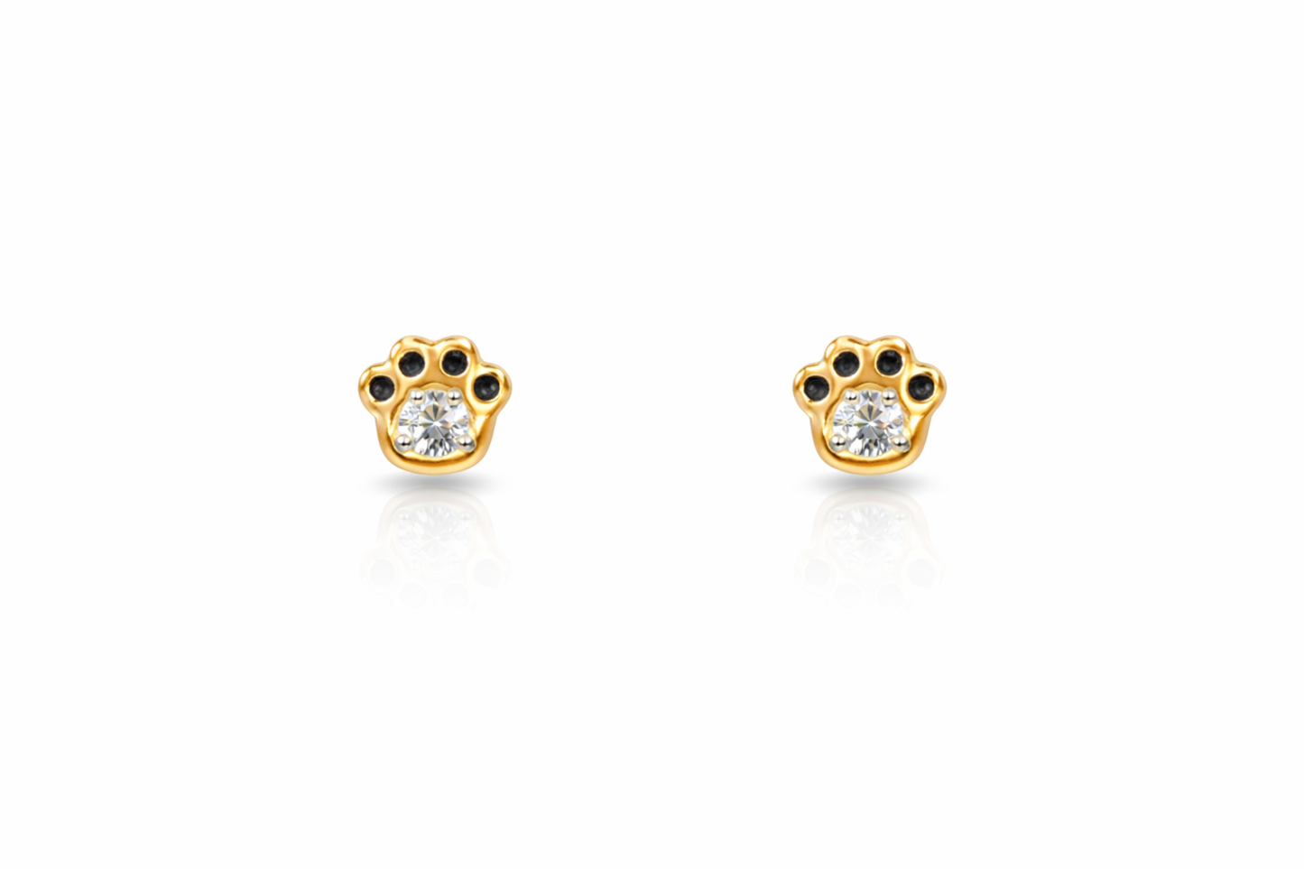 Gold claw-printed earrings