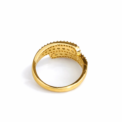 Gold-paved diamond wrap ring