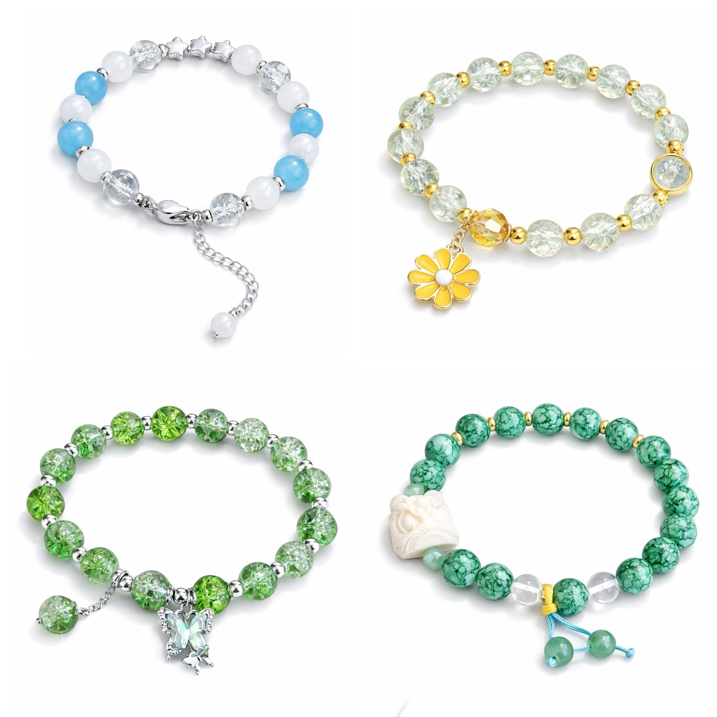 Lucky Spoon -Crystal-Style Bead Bracelet