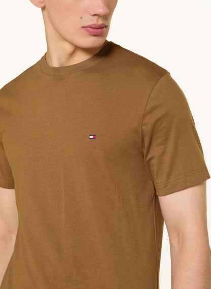 Tommy Hilfiger Cotton Short Sleeves Round Neck T-shirt Dk Brown