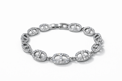 Anchor chain ring bracelet