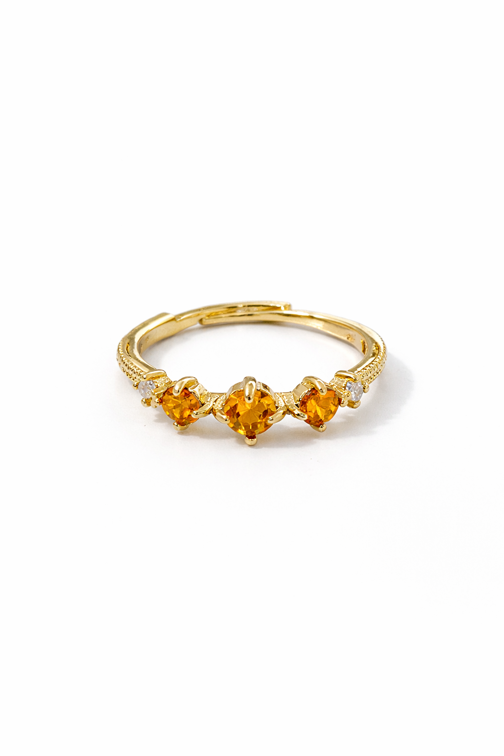 Citrine Adjustable gold ring