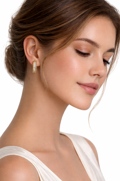 Gold heart-shaped earrings