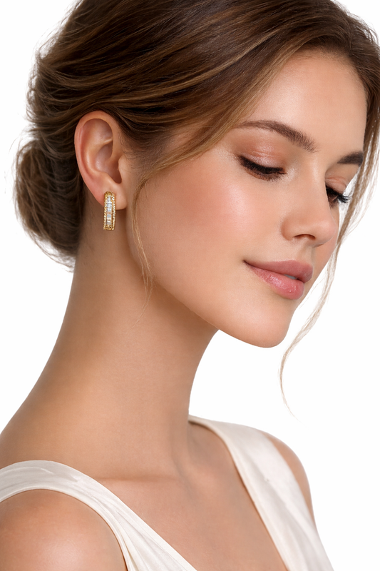 Gold heart-shaped earrings