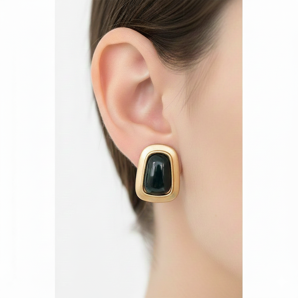 Obsidian Cabochon Studs
