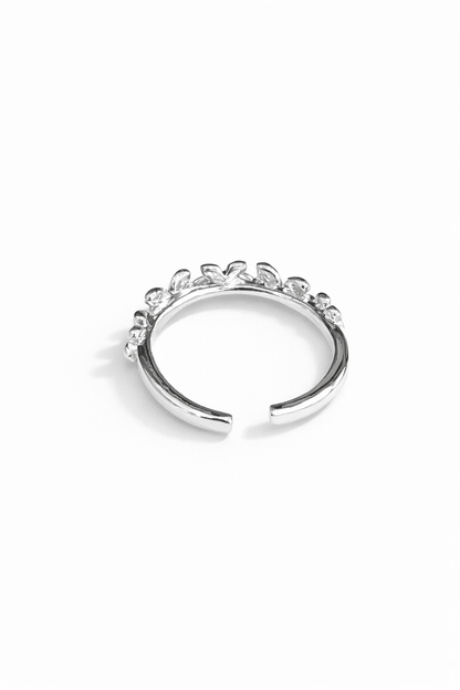 Silver butterfly opening ring
