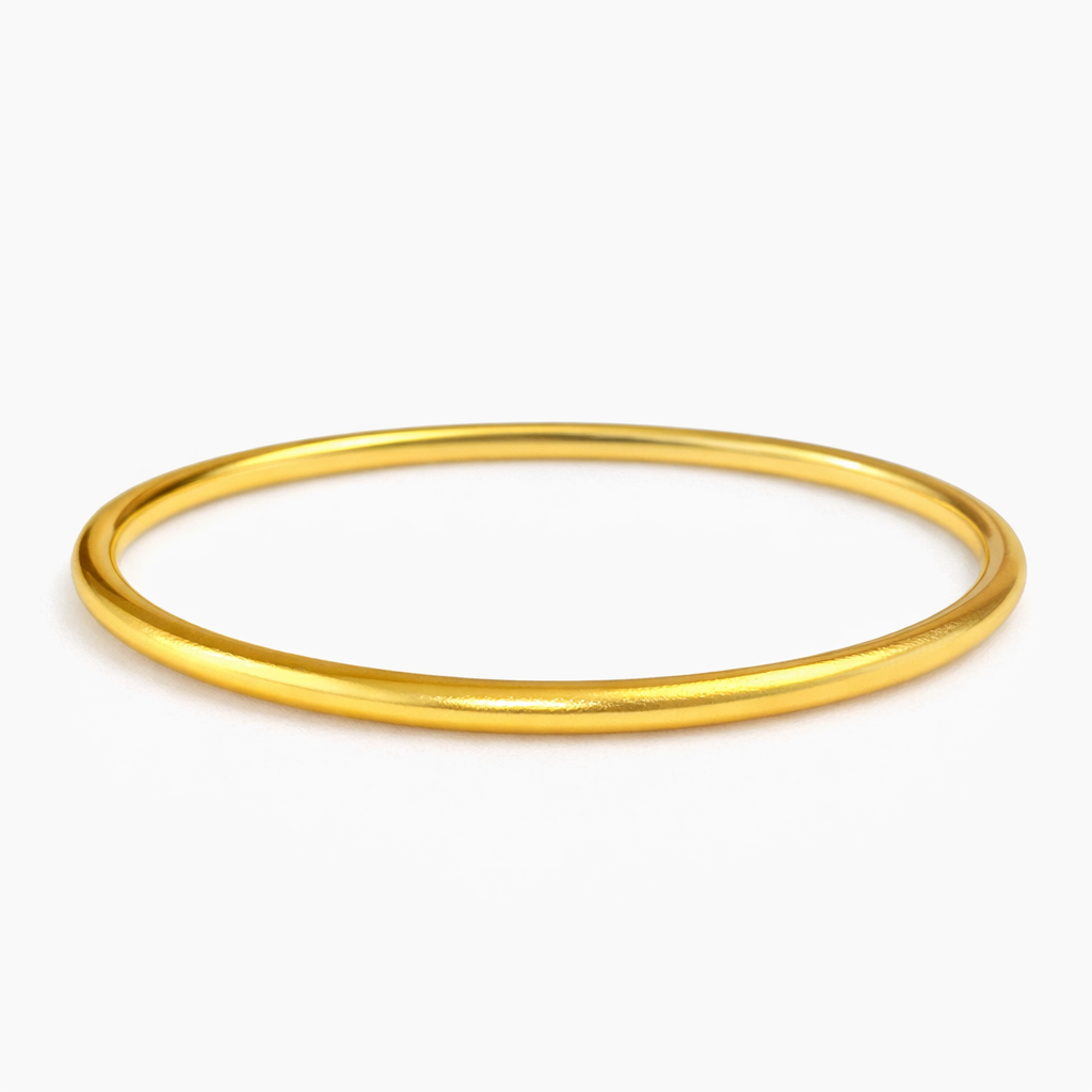 Polished plain circle yellow gold bracelet