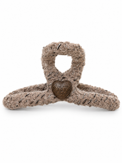 Korean-style plush faux fur claw clip